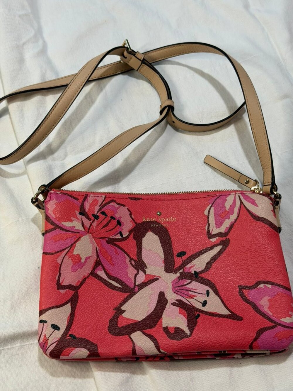 Kate Spade New York Pink Floral Crossbody Bag